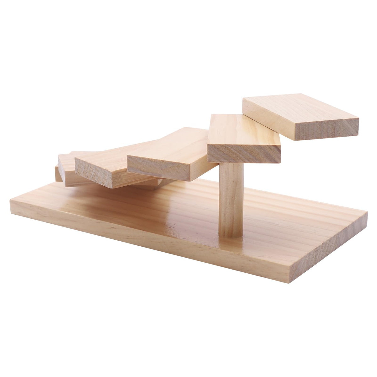 SHATUOA Wood Sushi Plate, Wooden 7-Step Staircase Sushi Rack,Multi-Tier Sushi Serving Display Tray for Snacks Food Sashimi Cuisine