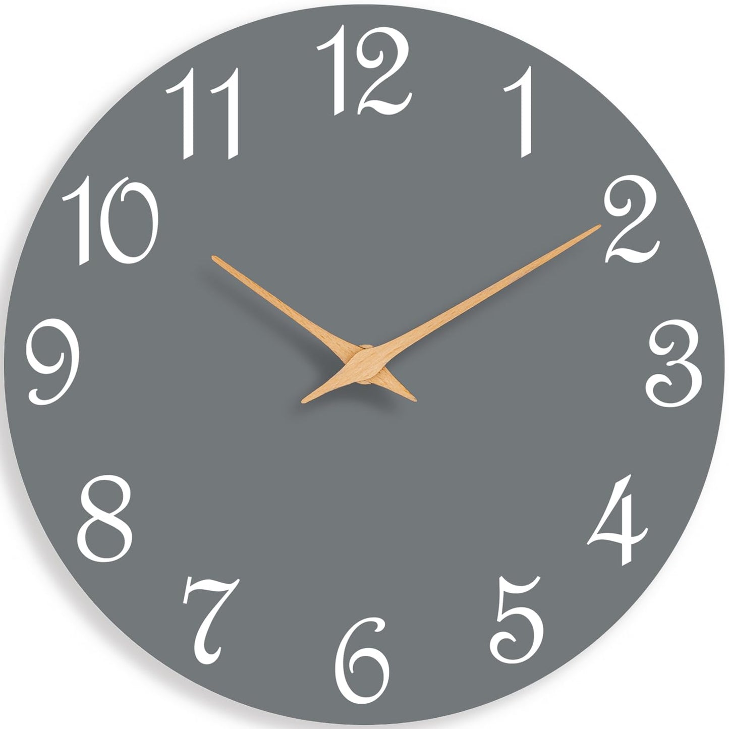 Roymnie Wall Clock 12 Inch, Modern Wall Clocks Battery Operated, Silent Non Ticking Clock Decorative for Living Room, Office, Bedroom, Home, School (Gray)
