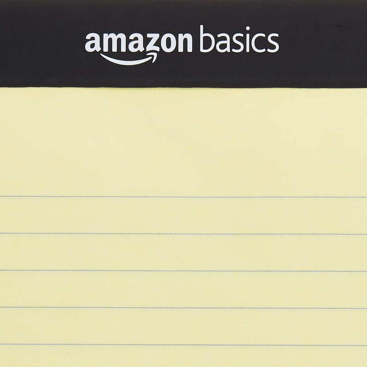 Amazon Basics Wide Ruled Lined Writing Pads, 8.5" x 11.75", Canary, 12-Pack of 50 Perforated Sheets, Sturdy Backing