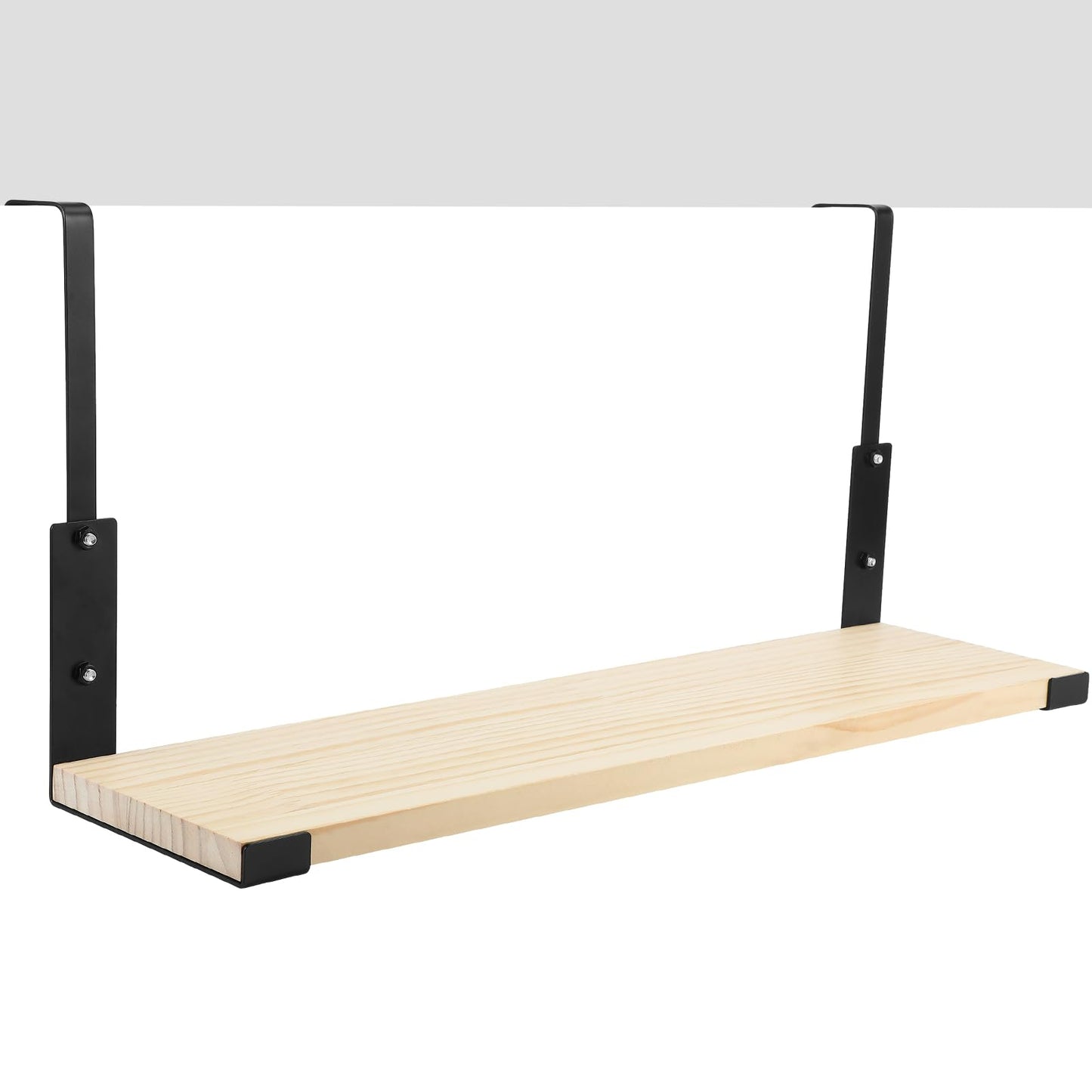 DoubleFill Office Cubicle Shelf 24" Wood Hanging Cubicle Storage Organizer File Hanging Shelf Accessories Storage Organizer Bookshelf with Hooks for Home Desk