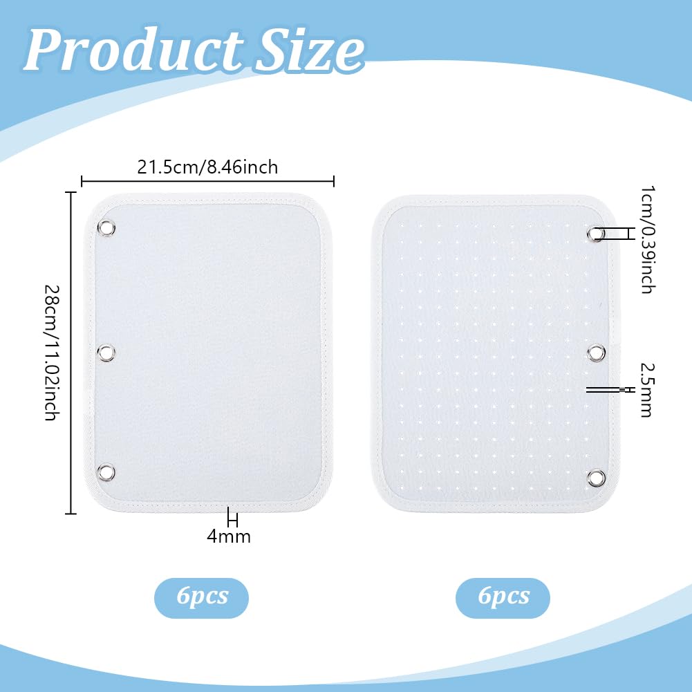 PH PandaHall 6pcs Enamel Pin Display Pages, 8.5"x11" Pin Trading Board Pages Felt Pins Boards Page Brooch Display Holder with Protective Page for Binder Brooch Button Lapel Pins Protect, White