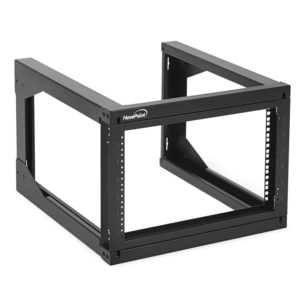 NavePoint 6U Server Rack with Swing Gate - Wall Mount Rack for 19 Inch IT & AV Equipment - 24' Deep, Black