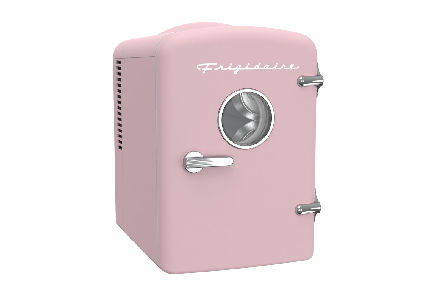 Frigidaire EFMIS171 Retro Mini Portable Personal Fridge - Ideal for Home, Office or Dorm - Includes Carrying Handle, AC/DC Wall/Car Charger (Pink)