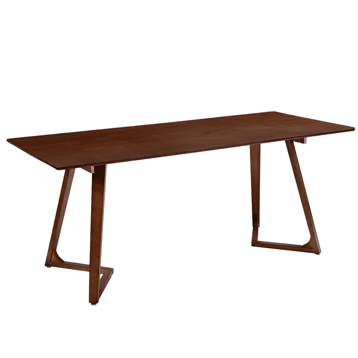 DELAVIN 70.8 Inch Large Solid Wood Dinner Table for 6-8 People, Modern Oak Kitchen Table with Natural Wood Grain, Luxury Rectangular Dining Table for Family, Office, Party, Easy Assembly, Walnut