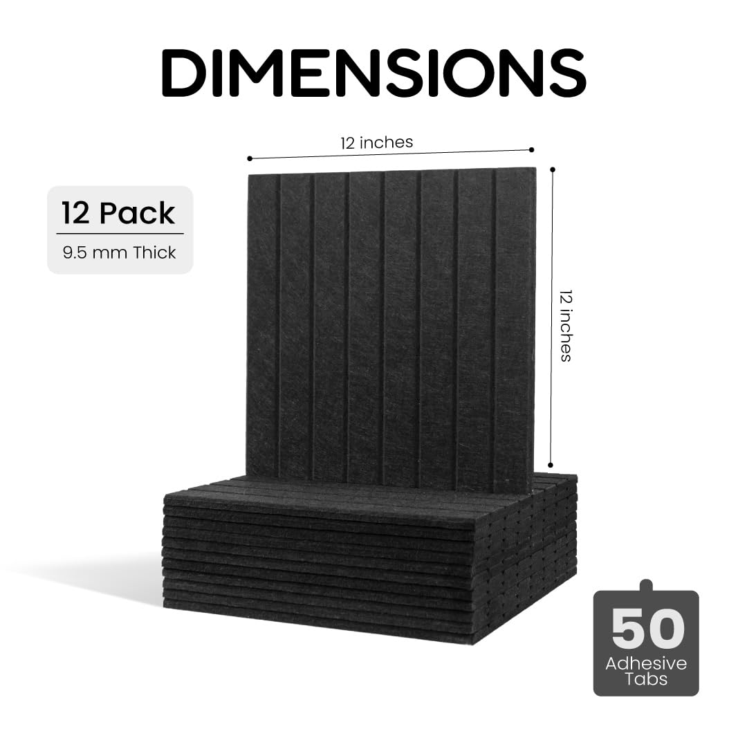 Feltiva Felt Bulletin Board Tiles Large 48”x36” Cork Board Alternative, Thick Felt Wall Panels, Push Pin Board Wall Organizer, 12 Pack with 50 Removable Adhesive Tabs, for Home & Office