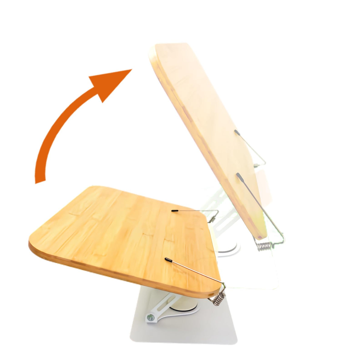 (15.4 x 11 Inches) Large Bamboo Book Stand for Reading Books with 360° Rotating Bases Adjustable Book Holder Tray for Large Textbook Magazine Hands Free in Bed,Textbook Stand,Cookbook Stand