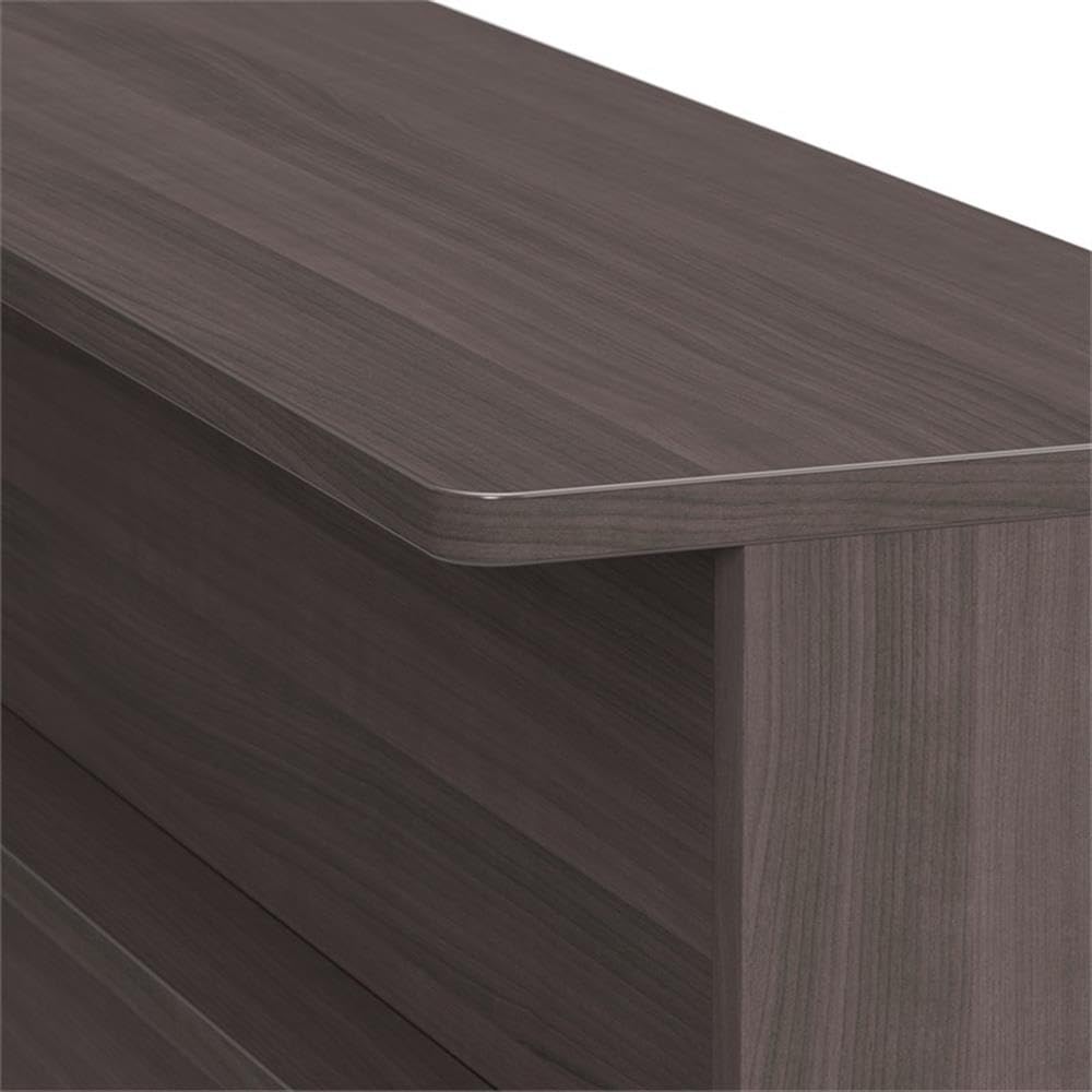 Bush Business Furniture Arrive 60W x 30D Reception Desk with Shelf in Storm Gray, Modern Receptionist Station for Office Waiting Room