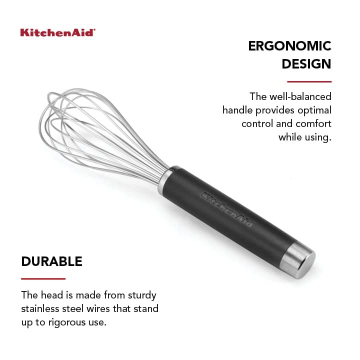 KitchenAid Gourmet Utility Whisk, 10.5-Inch, Matte Black
