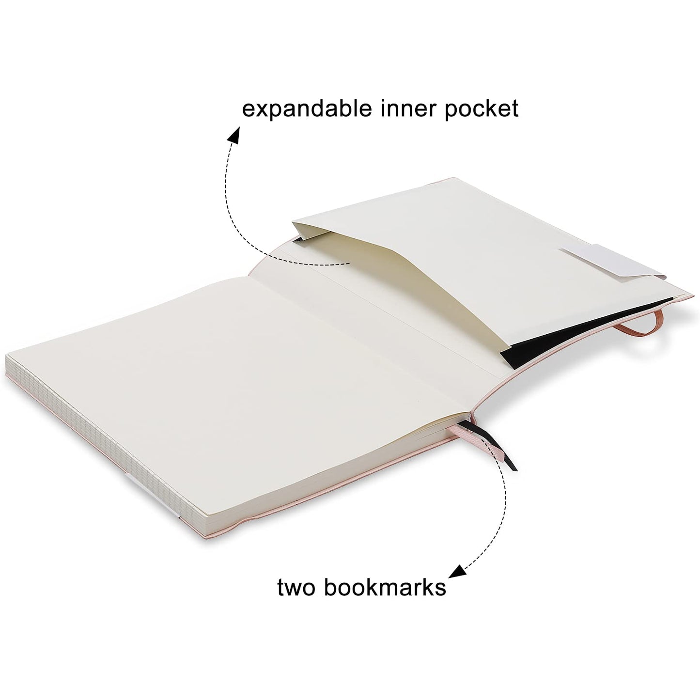 Wiisdatek B5 College Ruled Notebooks - 2 Pack B5 Large Journal Notebooks with 376 Numbered Pages,100gsm Thick Lined Paper,Soft PU Leather Cover,7.6 X 10 inch(BLACK)