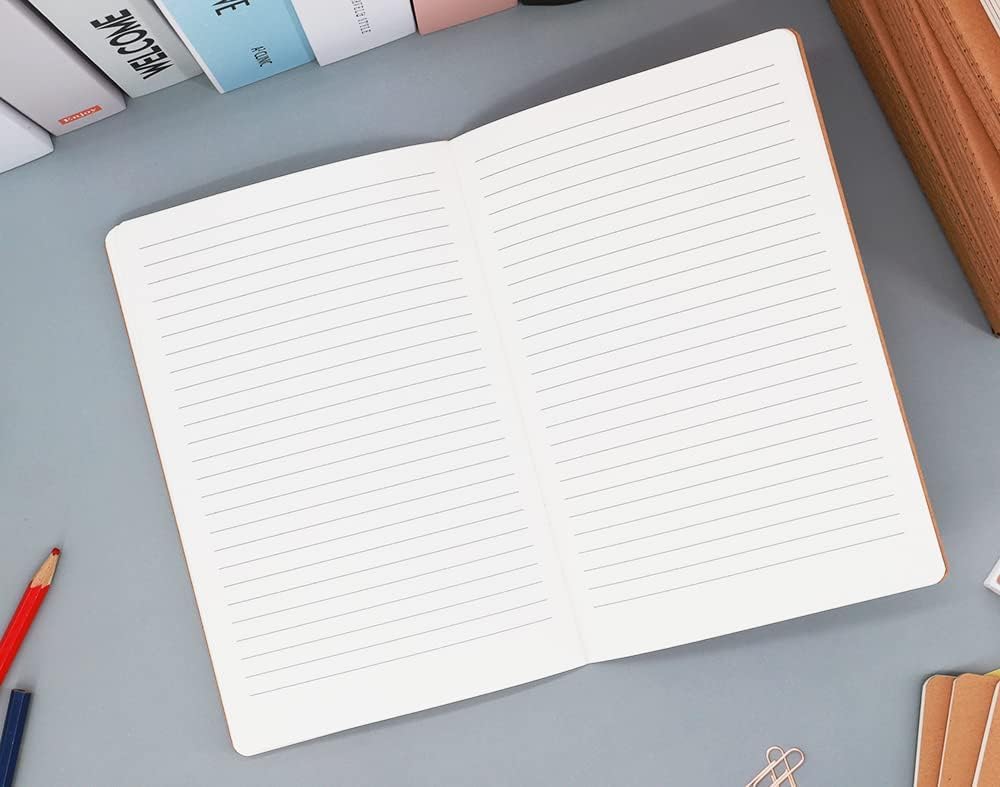 24 Pack A5 Kraft Notebook Journals for Writing 8.3x5.5 Inches Size College Ruled Subject Notebooks 60 Pages with Lined Paper Students and Office Notebook