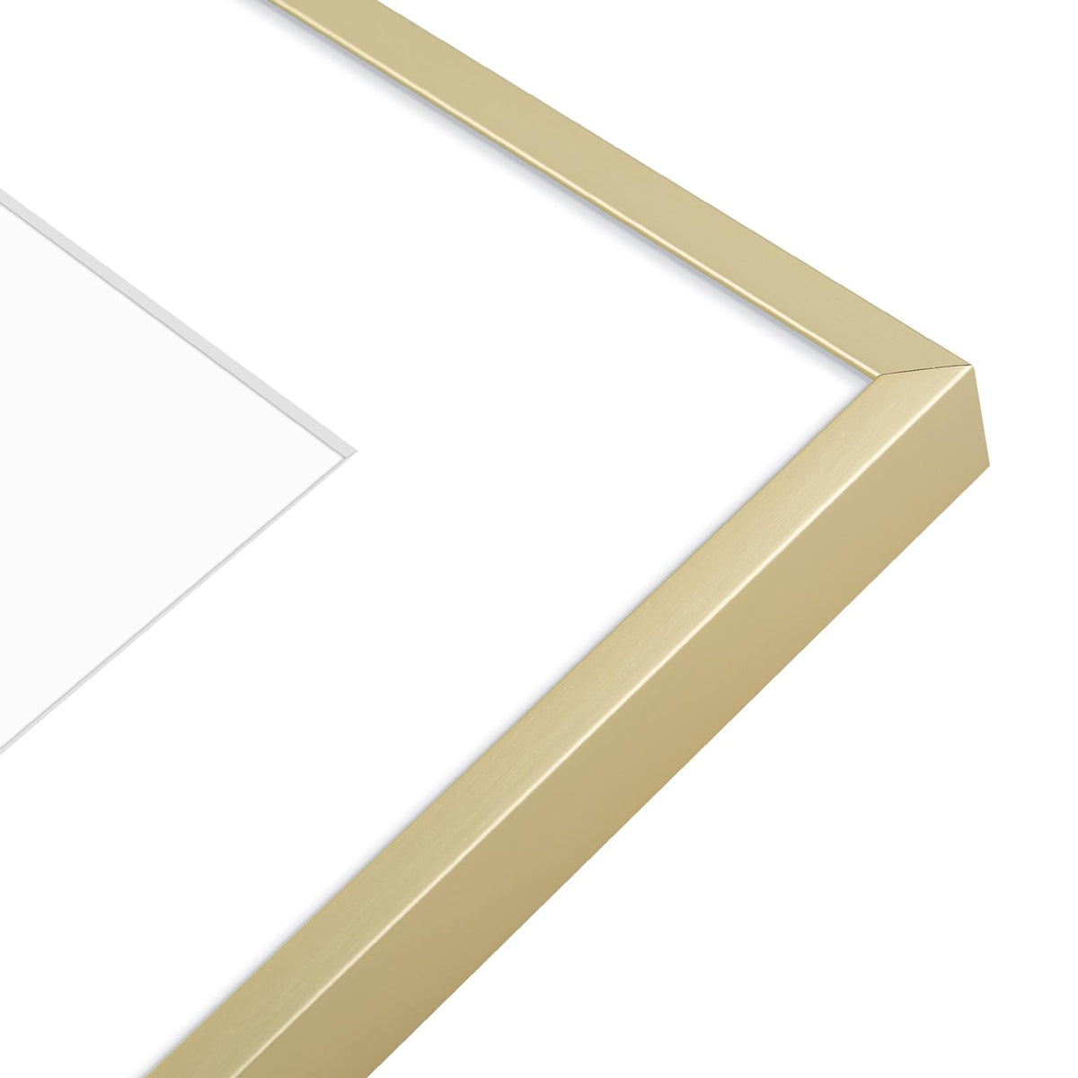 Golden State Art, Aluminum Gallery Wall Frame Set of 7 - Includes One 11x14, Two 8x10, and Four 5x7 - Metal Frames with Mat & Real Glass Cover for Elegant Home or Office Decor (Style 2, Gold)