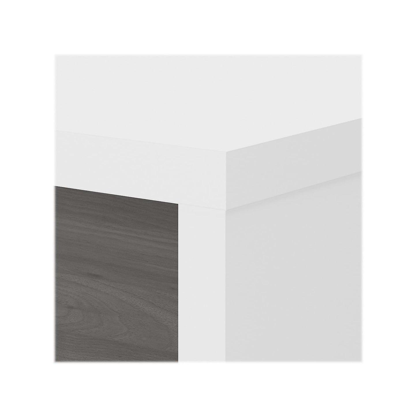 Bush Business Furniture L Shaped Computer Desk 72 inch with Credenza, PC Table and Low Storage Cabinet with Shelves for Home Office, Vista Collection, Modern, Beige