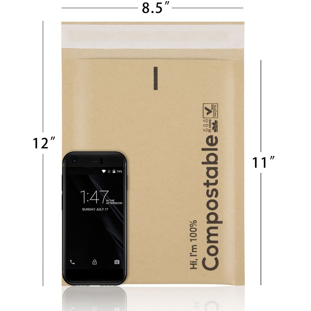 8.5x12 100% Biodegradable Brown Kraft Bubble Mailers,25 Count #2 Compostable Padded Packaging Wrap Envelopes Pouches Eco Friendly Self Seal Bags