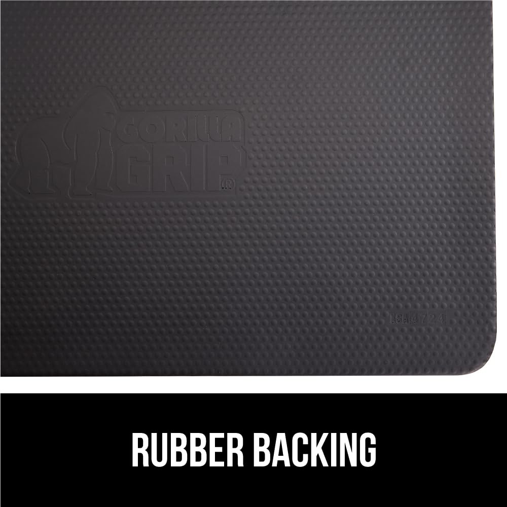 GORILLA GRIP Comfortable Cushioned Kitchen Mats for Floor, Waterproof and Stain Resistant Soft Top, 3/4 Inch Thick Ergonomic Standing Desk Anti Fatigue Mat, Foam Supports Ankles and Feet, 17x24, Black