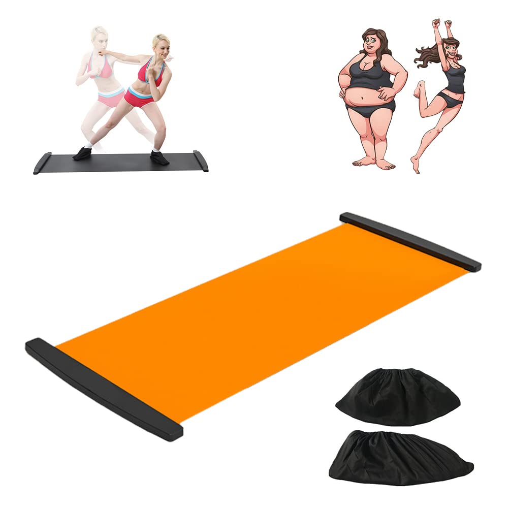 shenruifa Slide Board with Shoe Cover Slimming Exercise Guide Slide Mat for Leg Pot Training Fitness Athletic Training (200 * 50cm)
