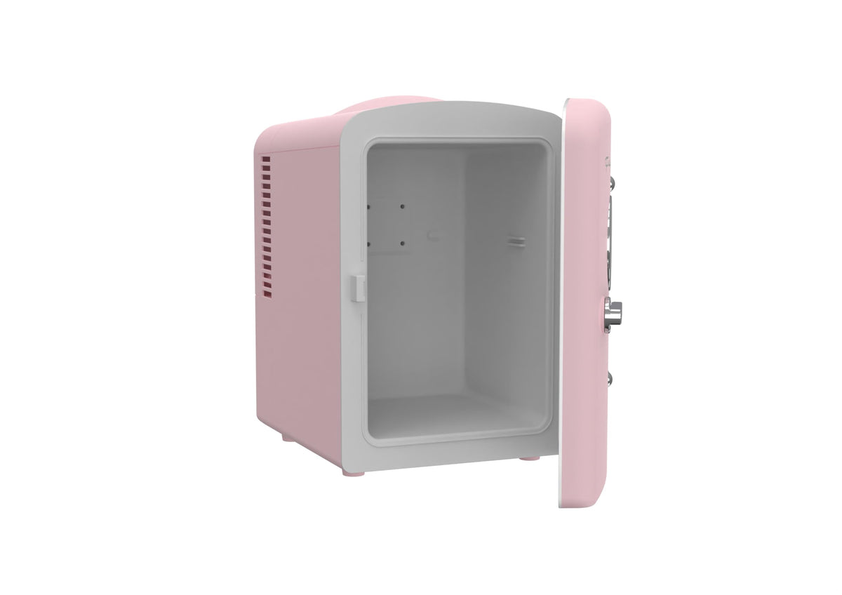 Frigidaire EFMIS171 Retro Mini Portable Personal Fridge - Ideal for Home, Office or Dorm - Includes Carrying Handle, AC/DC Wall/Car Charger (Pink)