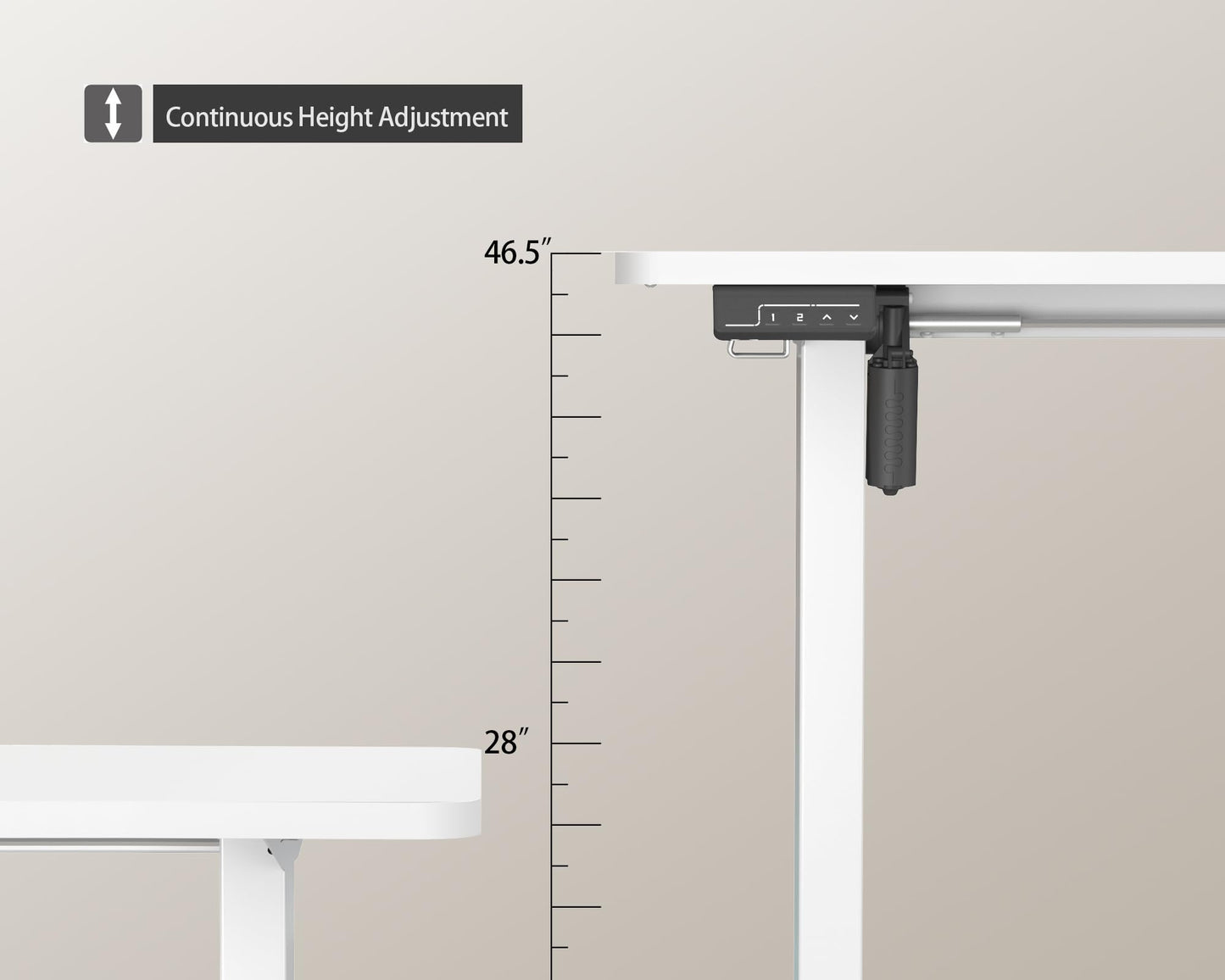 LongKe Electric Standing Desk Adjustable Height, 55x24 Inches Sit Stand up Desktop for Home Office, Ergonomic Rising Computer Table with Memory Preset, White