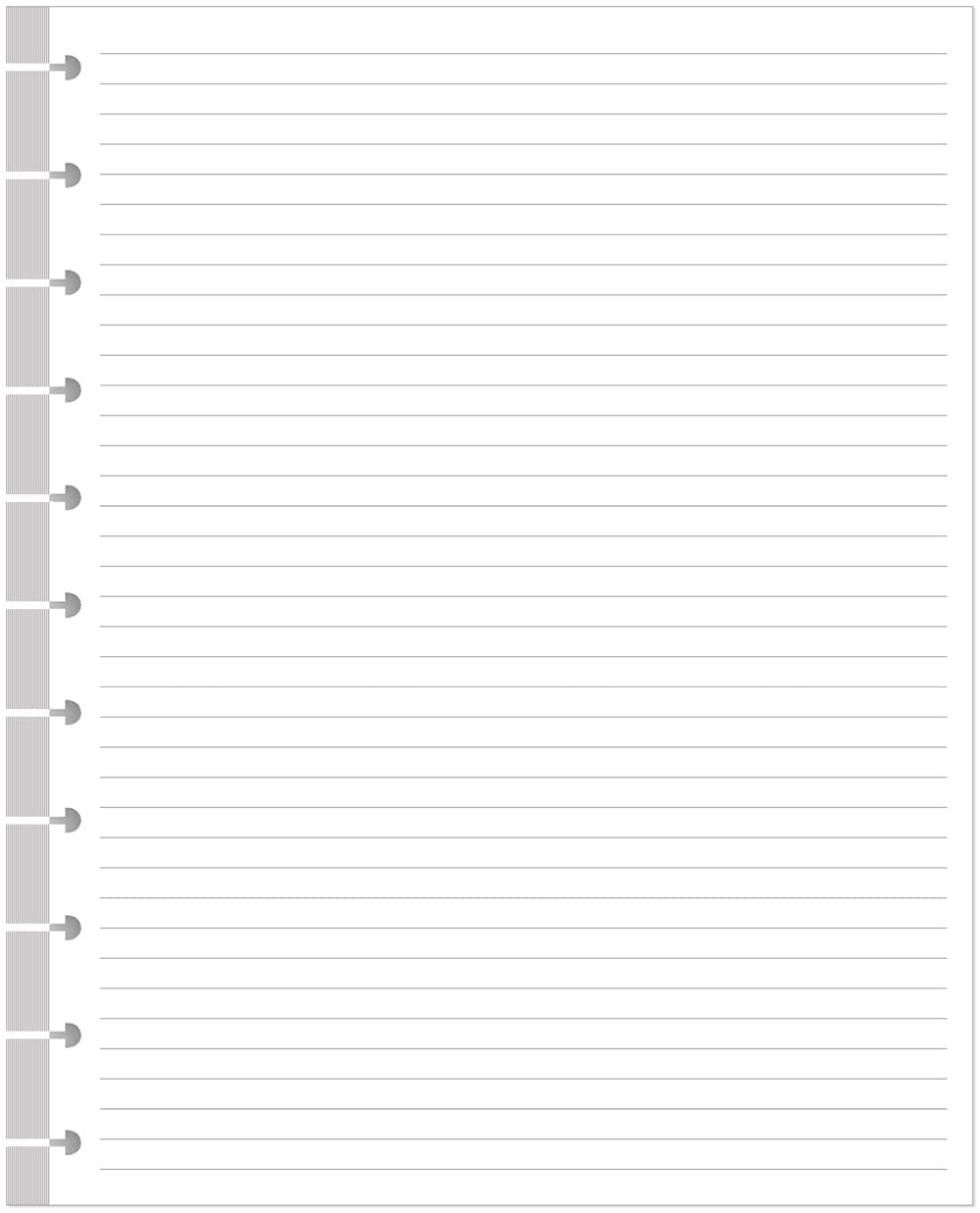 Letter Size Discbound Refill Paper, 11 Disc Paper Refill for Note-Taking System Discbound Planner, 100Sheets / 200Pages Discbound Paper, 100gsm, White, 8.5'' x 11''