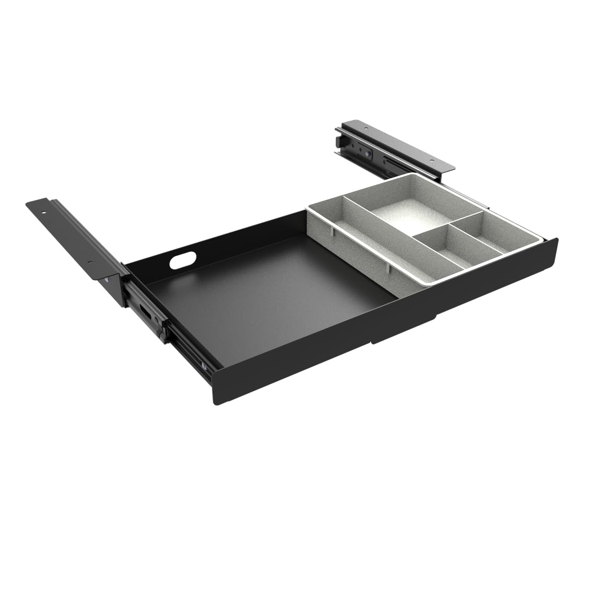 Mofangtech Under Desk Slide Out Pencil Drawer, Storage Organizer 15 Inch Wide, Ball-Bearing Slides, Black (8x14.4 Inch)