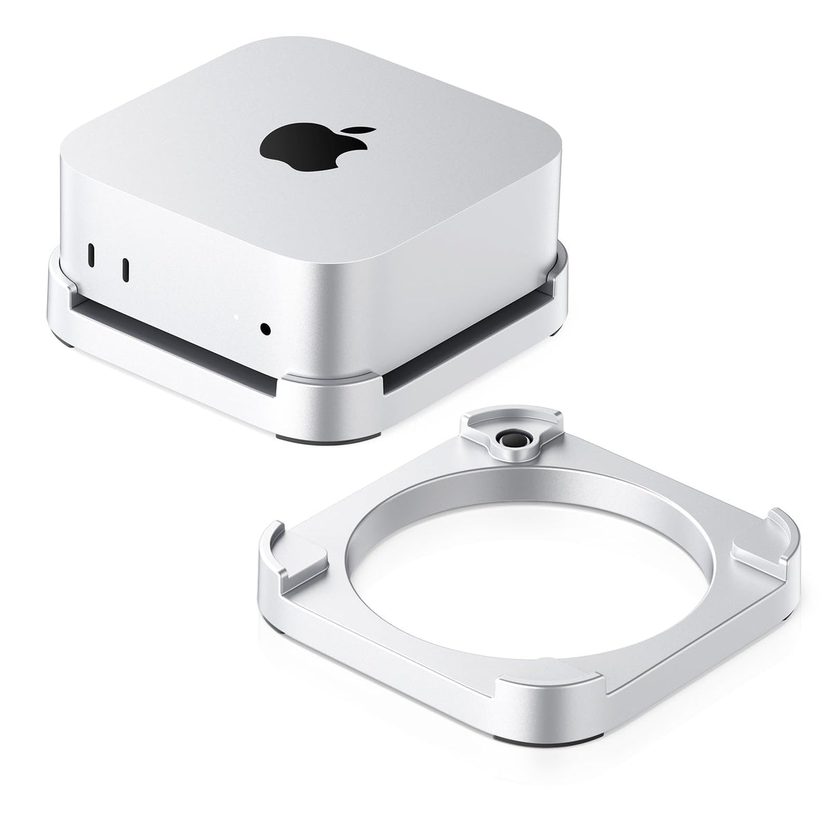 ORICO Stackable Mac mini Stand - Modular Interlocking Design, 360° Ventilation & Premium ABS Silver Finish, Space-Saving Stand for M4 or M4 Pro Mac mini-ST02