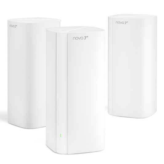 Tenda BE5100 WiFi 7 Mesh WiFi System – Dual-Band Whole-Home Coverage (6,600 Sq. Ft.), 1×2.5G + 2×1G Gigabit Ports, MLO & Ethernet Backhaul for Seamless Roaming, EasyMesh & VPN Ready- ME6 Pro (3-Pack)