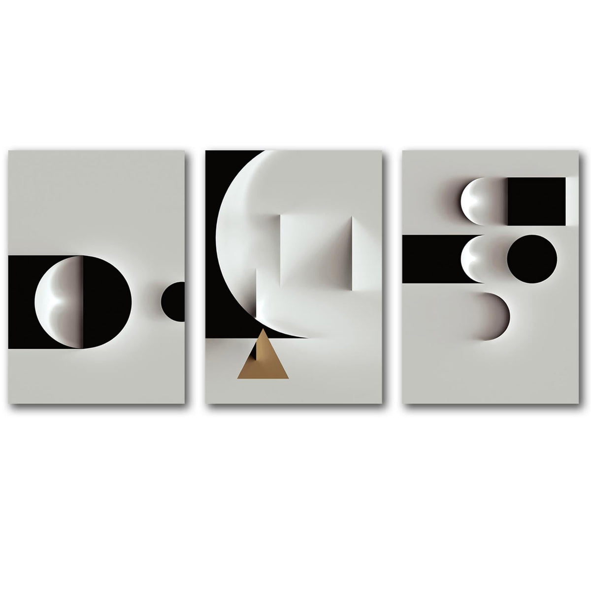 Abstract Geometric Canvas Wall Art Minimalist Black and White Geometric Poster Prints Modern Abstract Geometric Canvas Black and White Grey Abstract Art for Living Room Wall Decor 16x24inch No Frame