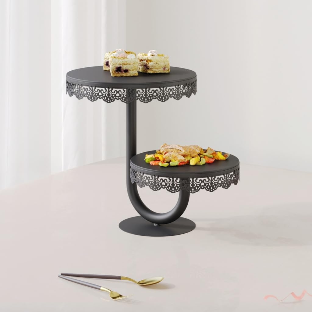 Iron Cake Display Rack Multi Tiers Pastries Holder Desert Presentation Tray for Home Gatherings and Restaurant Use