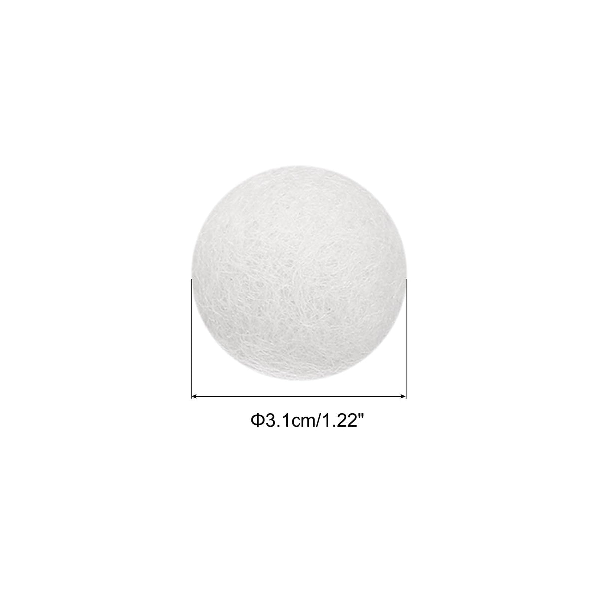 PATIKIL Wool Felt Balls Beads Wool Felting Pom 3.1cm 31mm White for Home Crafts Handcrafts Project DIY Pack of 10