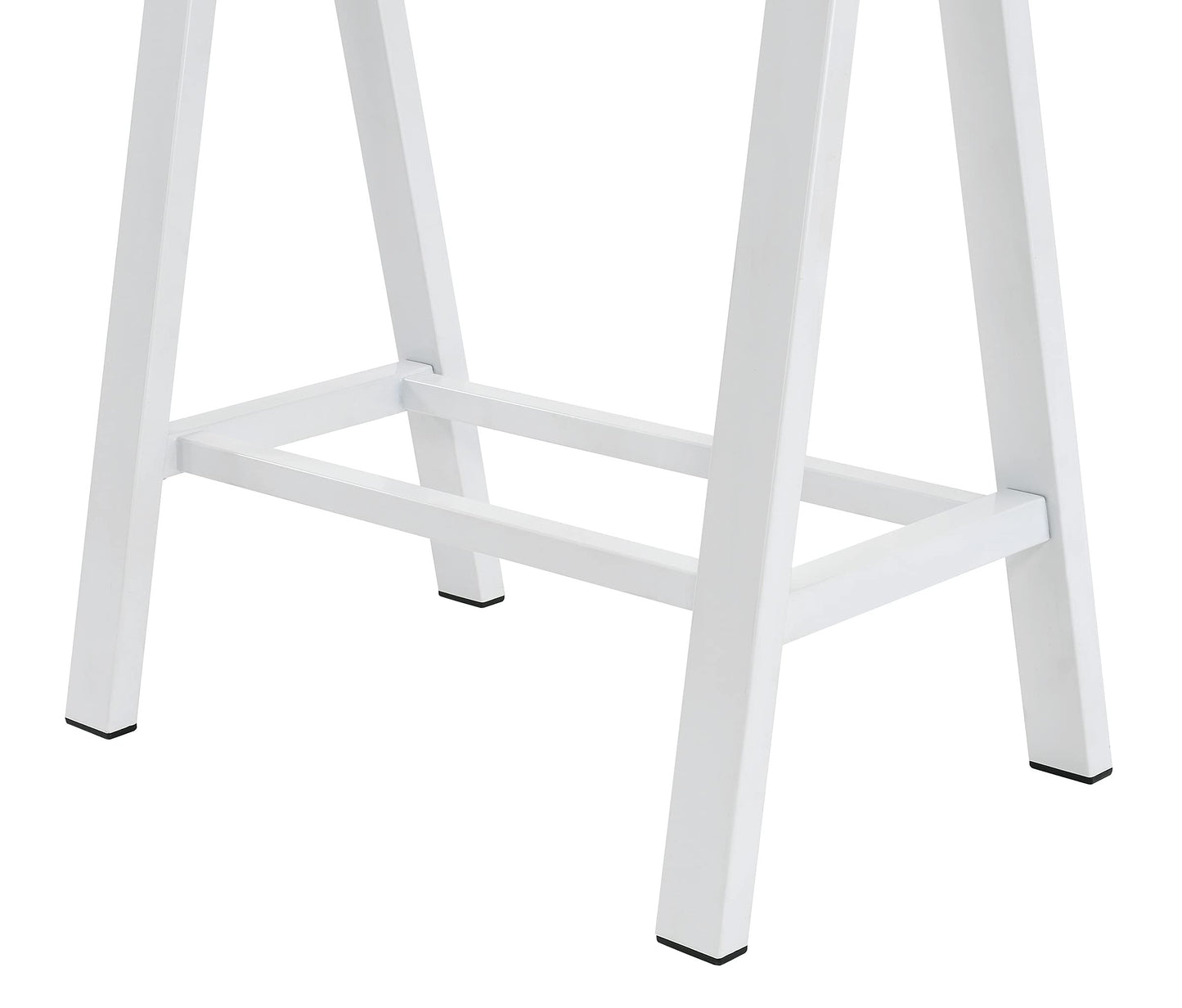 OSP Home Furnishings Middleton 47 Inch Desk with Clear Beveled Glass Top, White Base