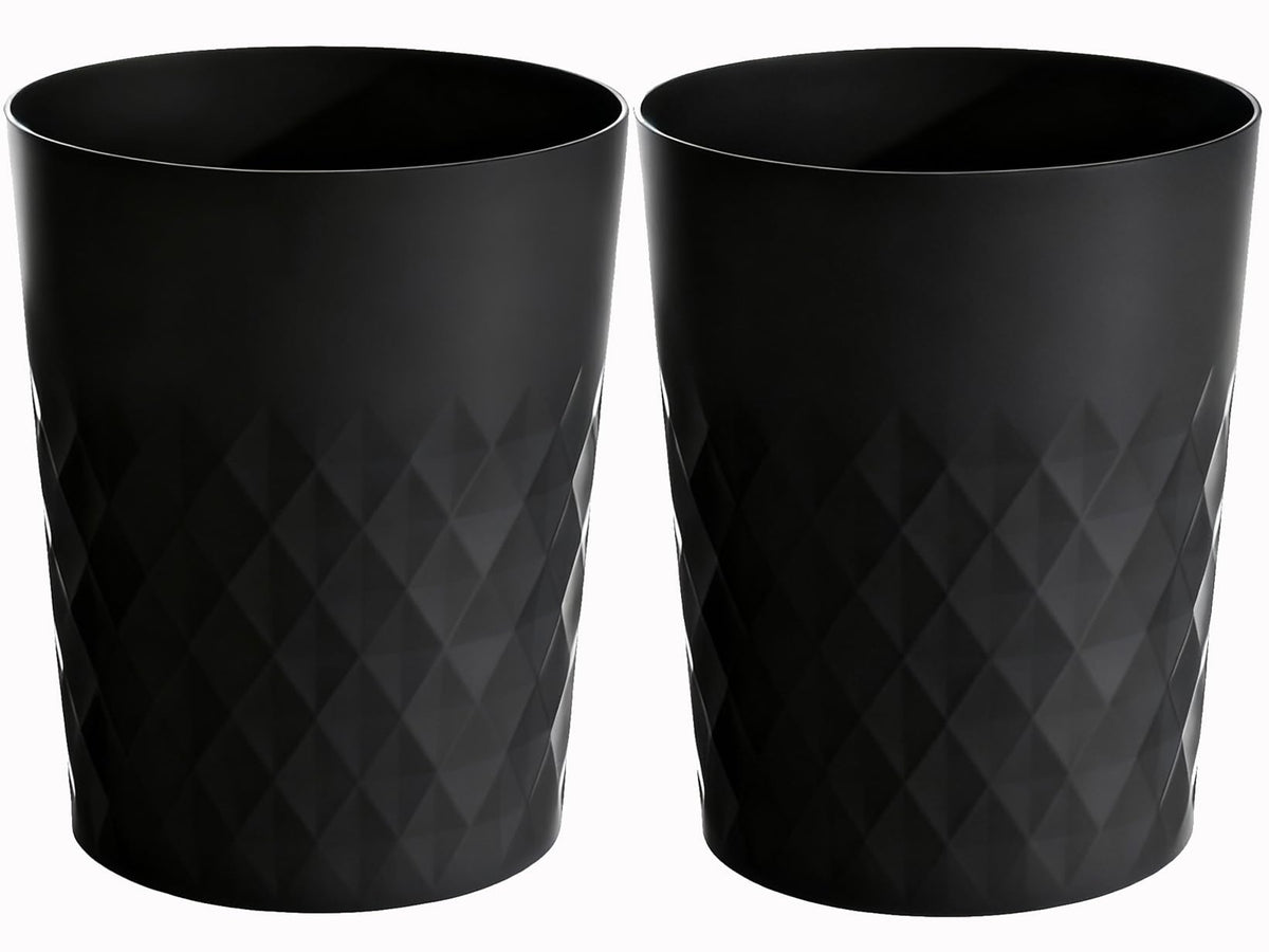 HOLTPHILI Bathroom Trash Can 1.8 Gallon Garbage Can Waste Basket Recycling Bin for Dorms Bedrooms Offices Kitchens, 2 Pack Black
