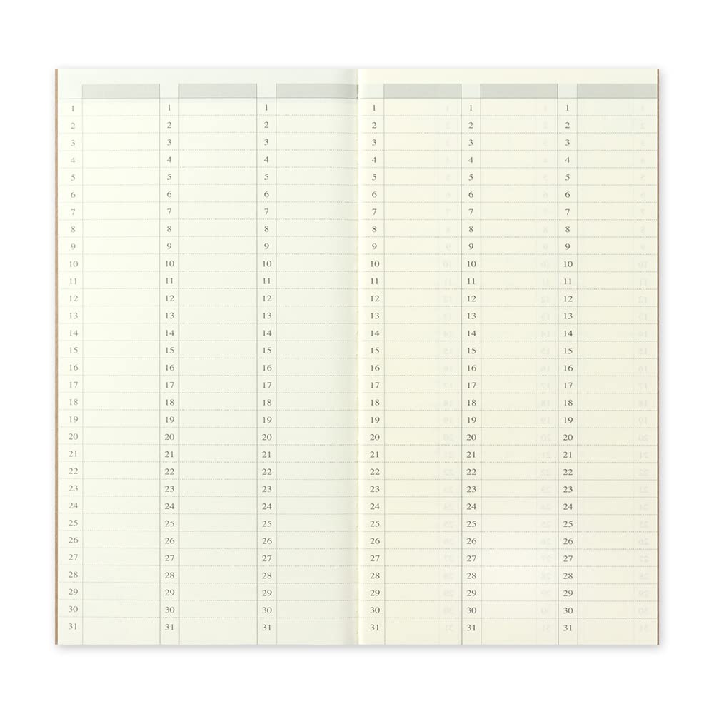 Traveler's Notebook, Refill, Vertical Weekly Free, Regular Size, 14379006