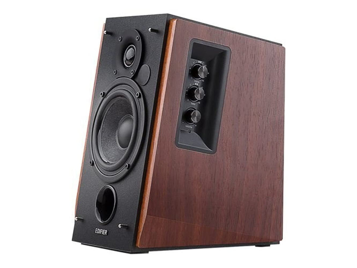 Edifier R1700BT Amplified Bluetooth Bookshelf Speaker System, 2.0 Powered Active Speakers 66 Watt RMS - Wooden