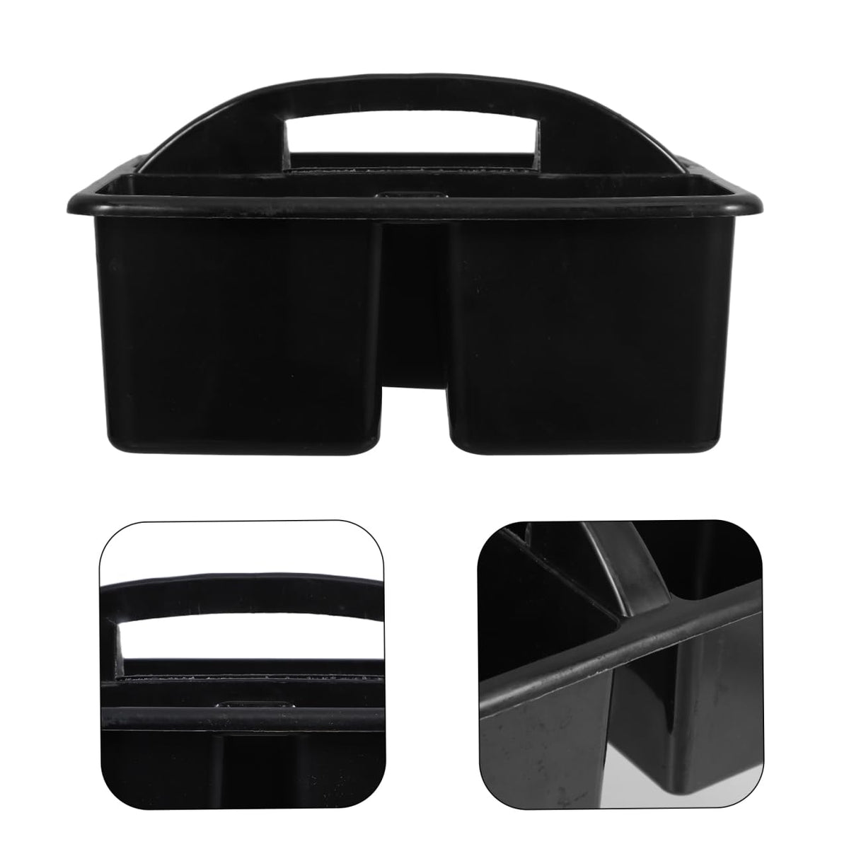 NUOBESTY 3-Compartment Plastic Caddy Organizer with Handle for Classroom Art Supplies and Kids Craft Storage