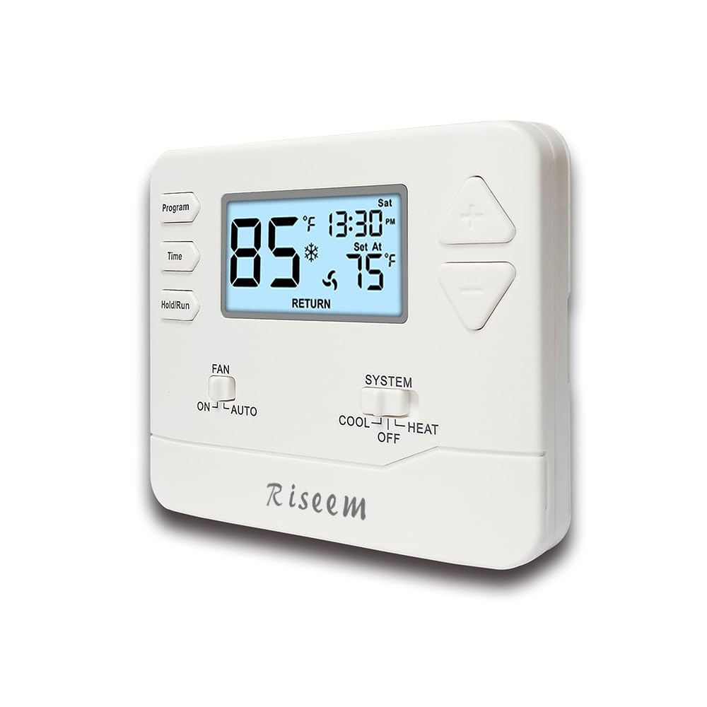 Programmable Thermostat for Home,Conventional Single-Stage Systems,5-1-1 Day Programmable Digital Energy-Saving Thermostat,up to 1 Heat/1 Cool Compatible with Gas System，White Backlight
