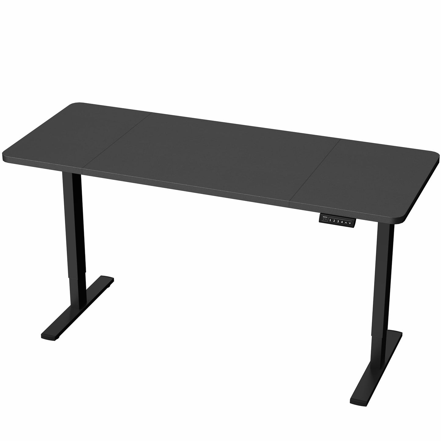 VIVO Electric 60 x 30 in Standing Desk, Memory Height Adjustment, 1B Series, Holds 220 lbs, Black Top Black Frame, DESK-KIT-1B6B-30