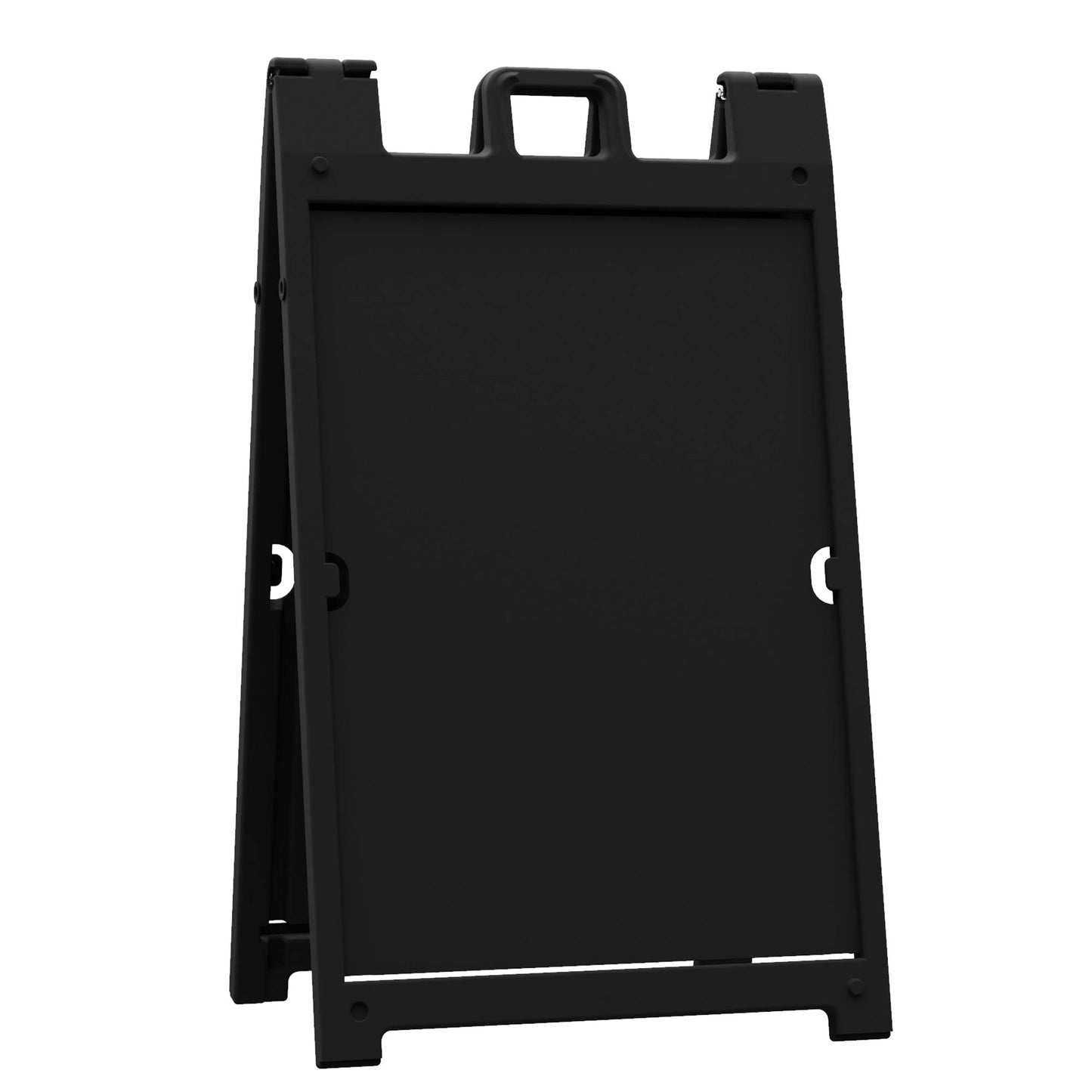 Plasticade Signicade Deluxe A Frame Durable Folding Double Sided Portable Sidewalk Curb Sign Display with Quick-Change System, Black