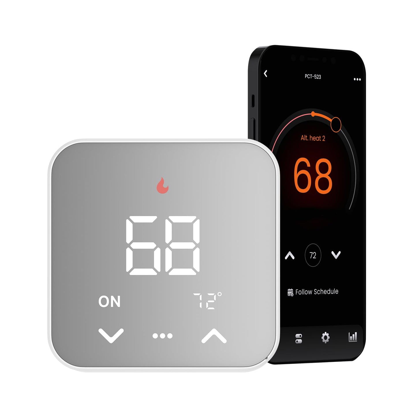 Smart Thermostats for Home, WiFi Thermostats Compatible with Alexa and Google Assistant,7day x 8period Programmable Control Tuya/Smart Life, Energy Saving, C-Wire Require