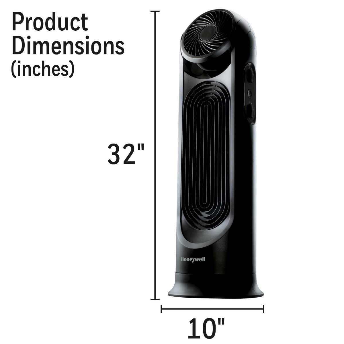 Honeywell TurboForce Tower Fan, 2-in-1 Fan with 6 speeds, quiet operation quality. Stylish Tower Fan for home, room, bedroom or home office - Black, HYF502