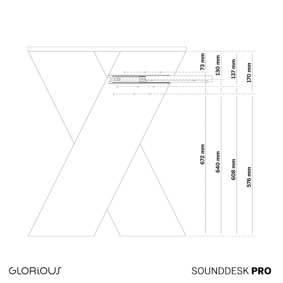 Glorious Sound Desk Pro Professional Studio Workstation in Black