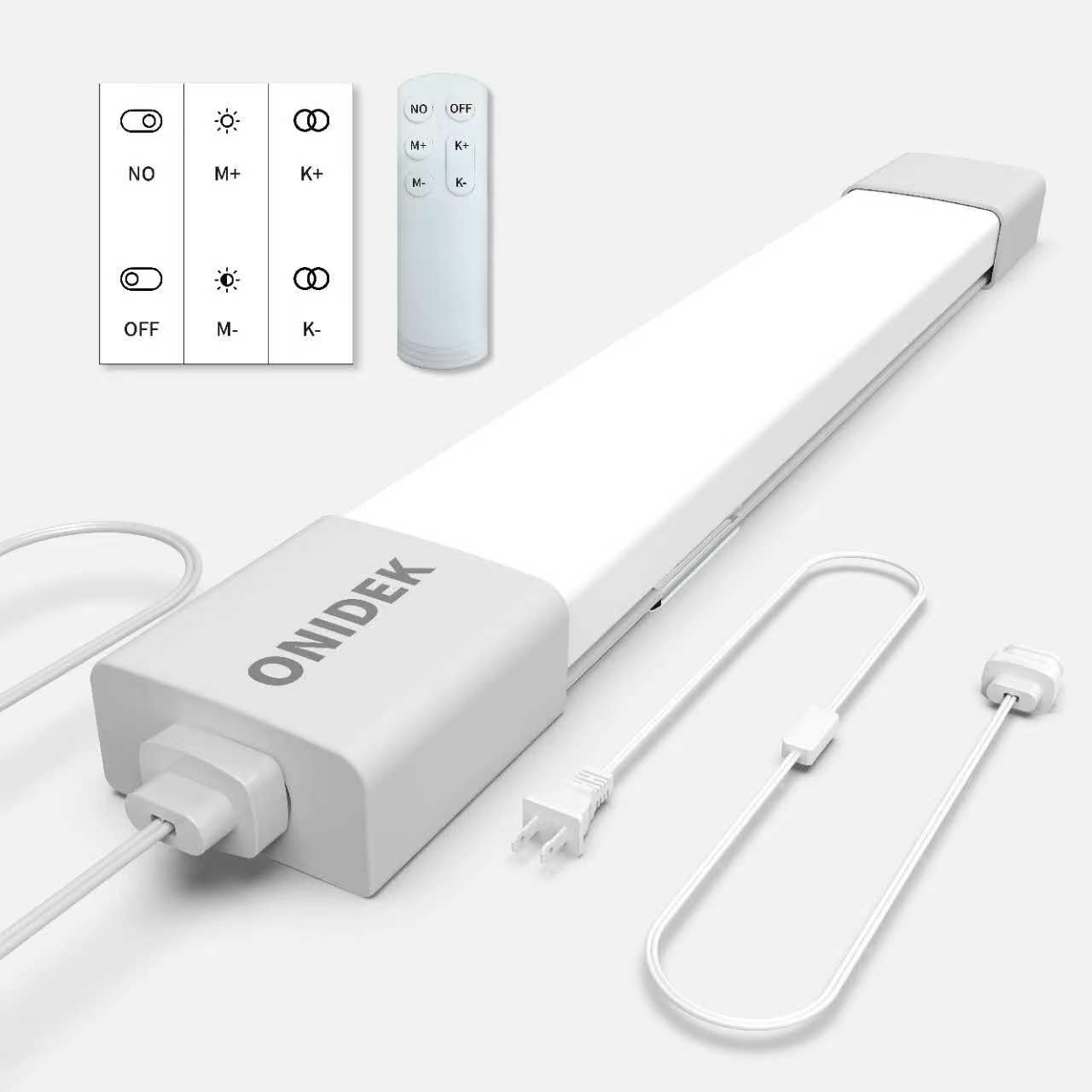 ONIDEK Under Cabinet Lights with Plug. 3000K-6500K Dimming and Color. with Wireless Control Panel and Remote Control.15W 1500LM for Garage, Kitchen, Bathroom, Closet, Office (16 inch)