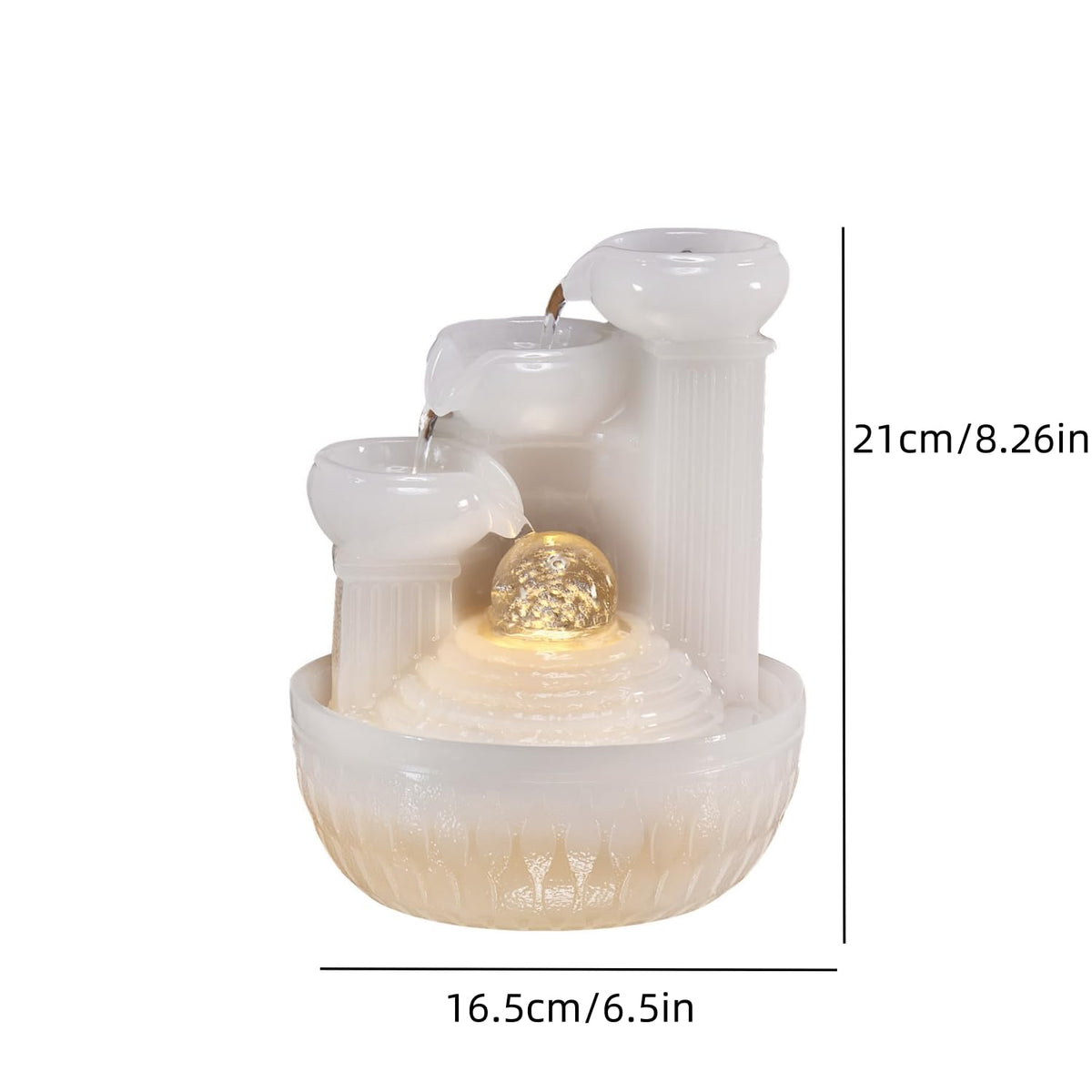 JUE ZHEN Tabletop Water Fountain - Desktop Humidifier Indoor Waterfall Fountain Home Decoration for Office, Living Room, or Bedroom