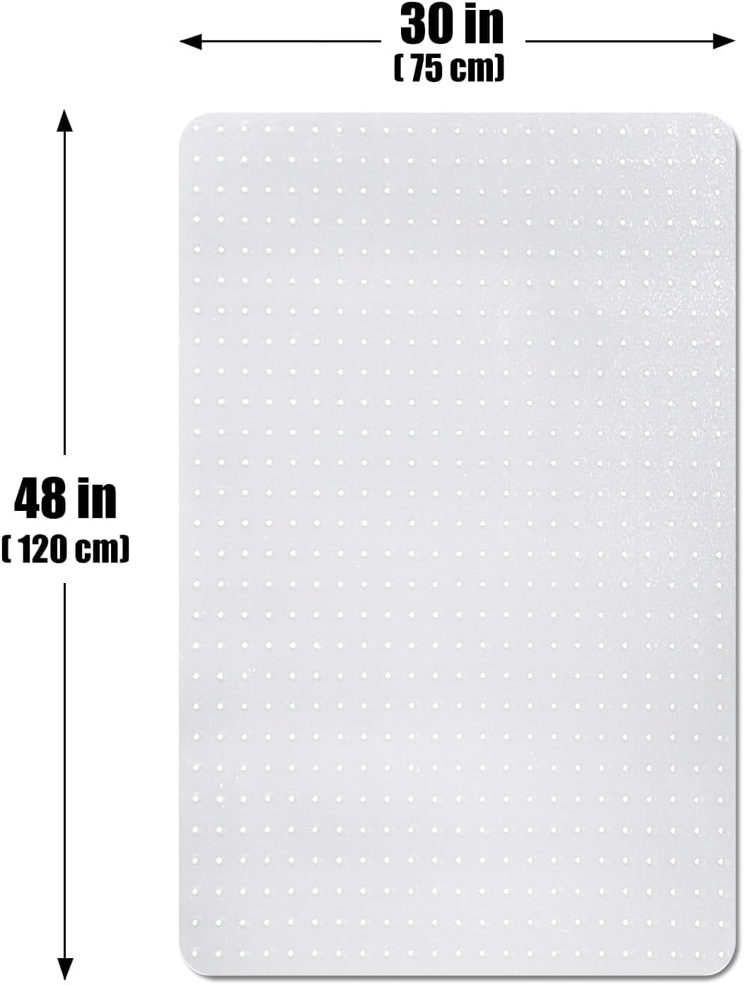 Office Chair Mat for Carpeted Floors, Desk Mats 48"X30" for Rolling Desk on Low Pile Carpets, Small Computer Gaming Plastic Floor Mats for Office Chair on Carpet, Easy Glide Without Curling
