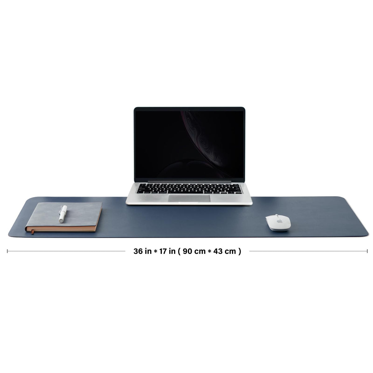 Leather Desk Mat - Non-Slip PU Desk Pad for Office and Home - Desk Organization and Accessories - Ideal for Large Mouse Pad and Desk Mats on Top of Desks (Dark Blue,36"x 17")