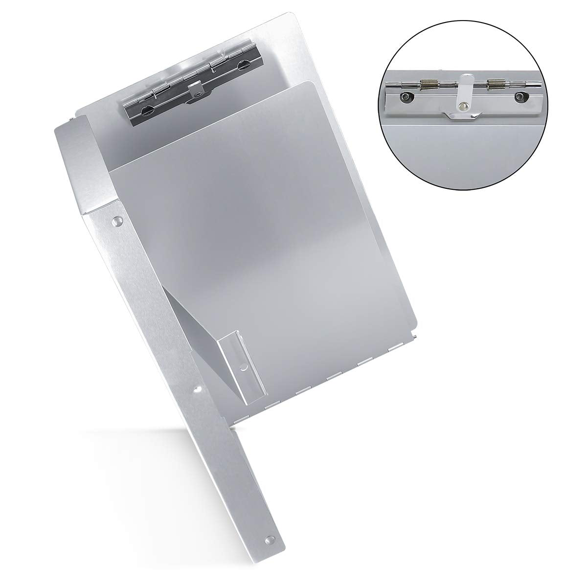 Small Aluminum Clipboard with Storage (Memo Size), 6 x 10.2 Inches, Recycled Metal Snapak Form Holder Binder with Inside Serrated Clip Posse Box, Perfect for Truck Driver, Fits Half Letter Size Paper
