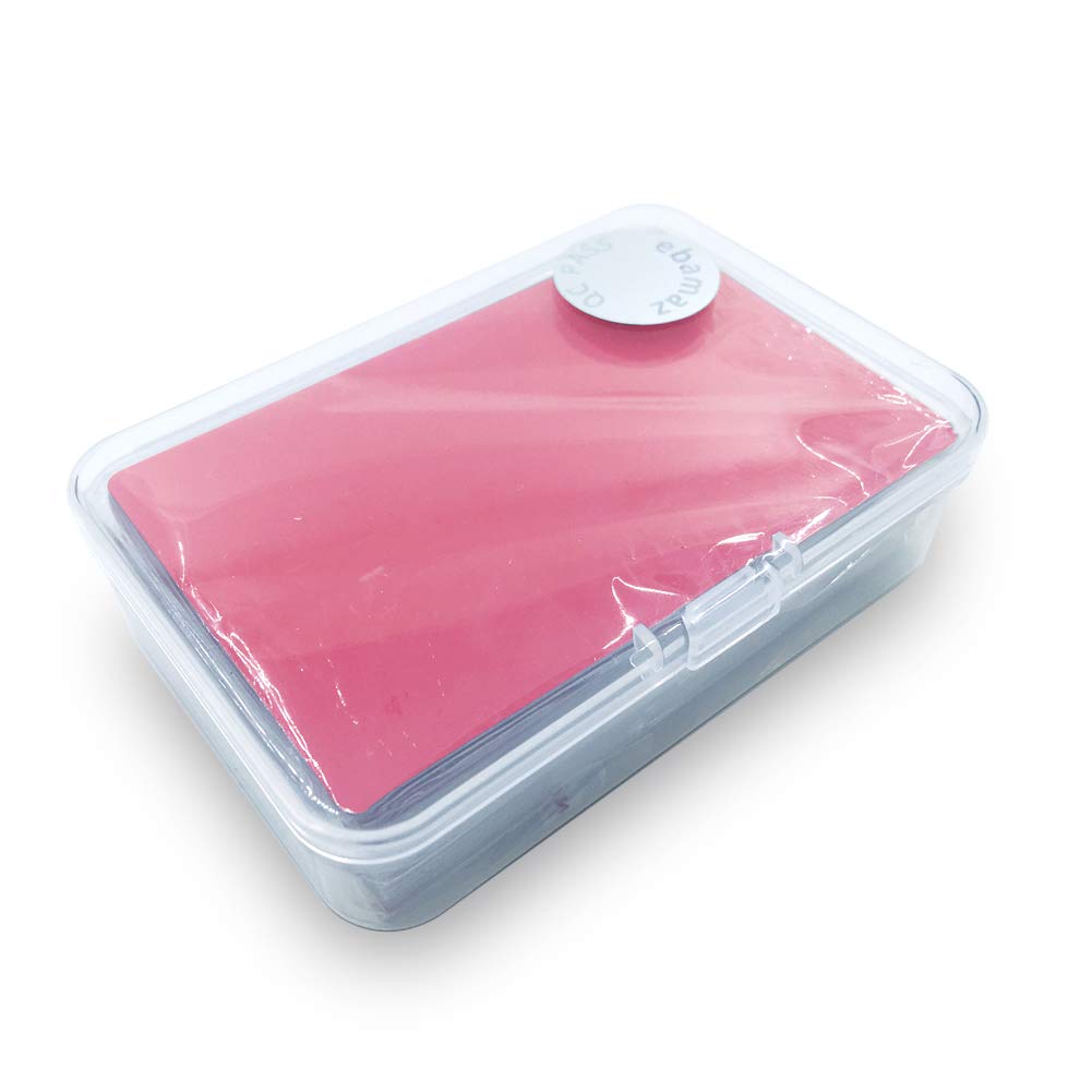 Ebamaz 100PCS Thin Aluminum Alloy Metal Business Card Blank Plate 3.4 X2.13X0.008 inch (Red, Blank)