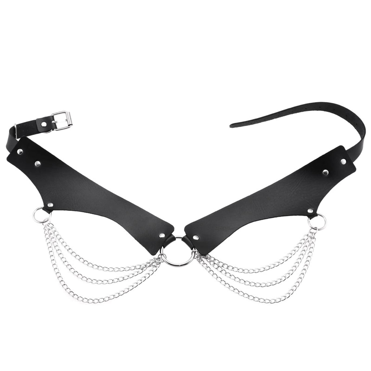 eYLun Women Girls Leather Waist Belt Punk Chain Leather Body Waist Belt Goth Layered Accessories Belt Yellow