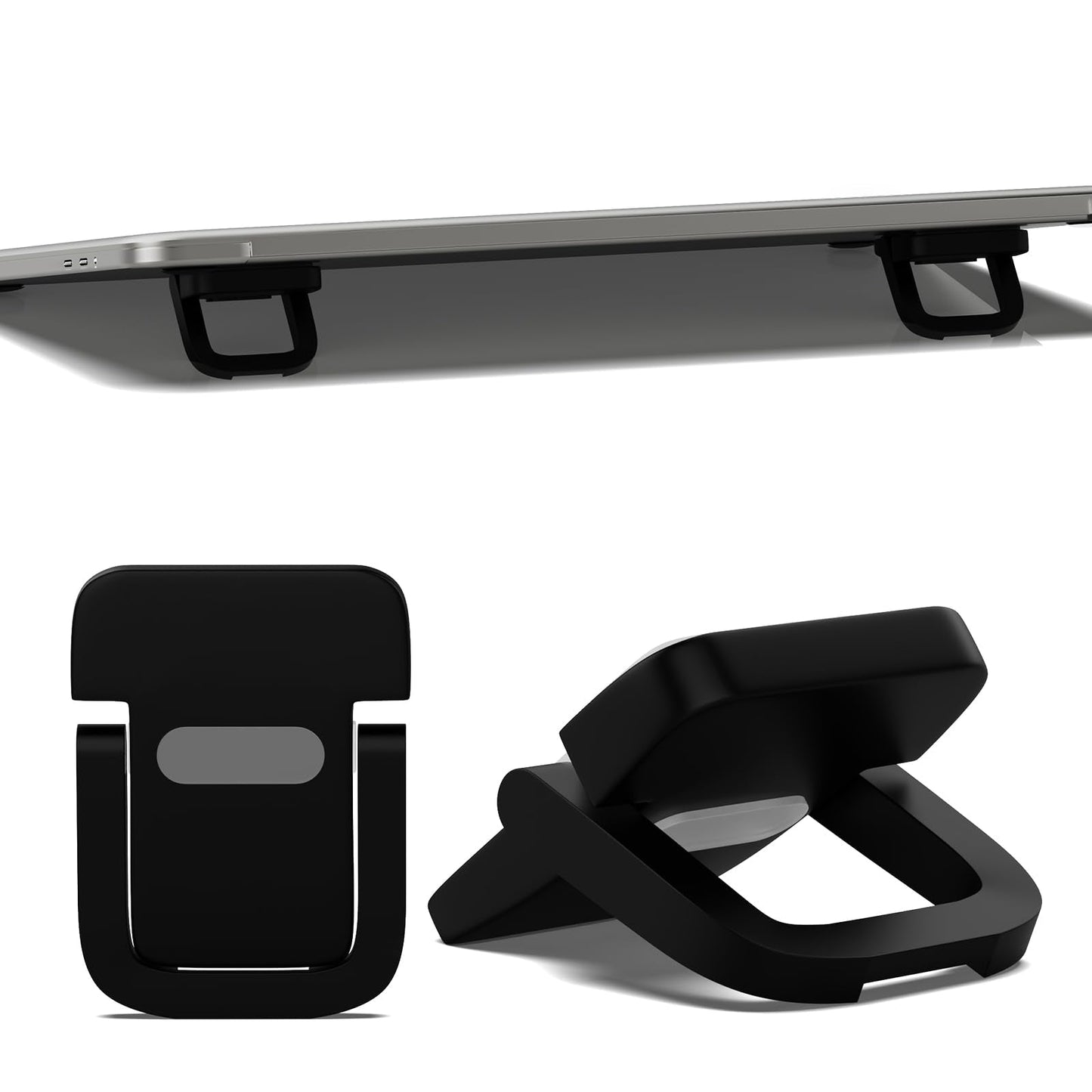 Notoke 2 PCS Portable Keyboard Riser, Adjustable Black Laptop Keyboard Stand with 2 Angle Settings and Self-Adhesive Foldable Feet, Mini Foldable Laptop Stand Riser Keyboards Lift for Most Keyboards