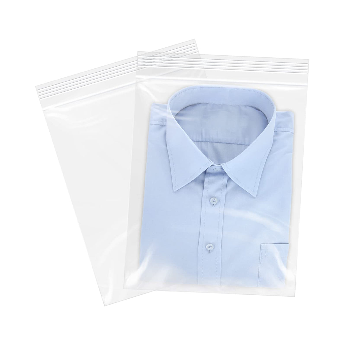 WEPOLY - 12" x 18"(100 Count) Large Zip Plastic Poly Bags - 2 Mil Clear Reclosable Zipper Bags for Prints, Photos, Documents, Clothing, T-Shirt, Storage