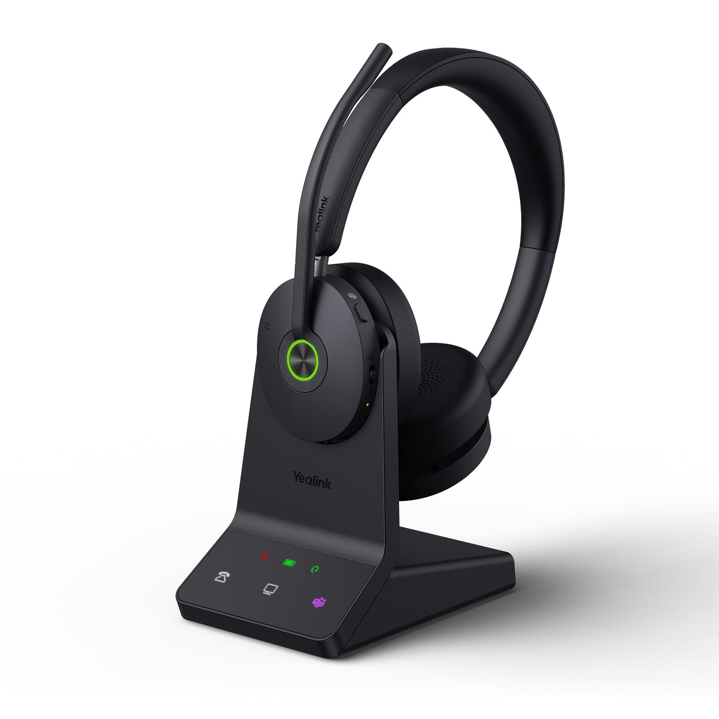 Yealink WH68 Bluetooth DECT 6.0 Wireless Headset with ANC 606ft Range Teams Certified Dual Ear Professional Business Headphones Acoustic Shield Mic for Office Conference PC Laptop Smartphone