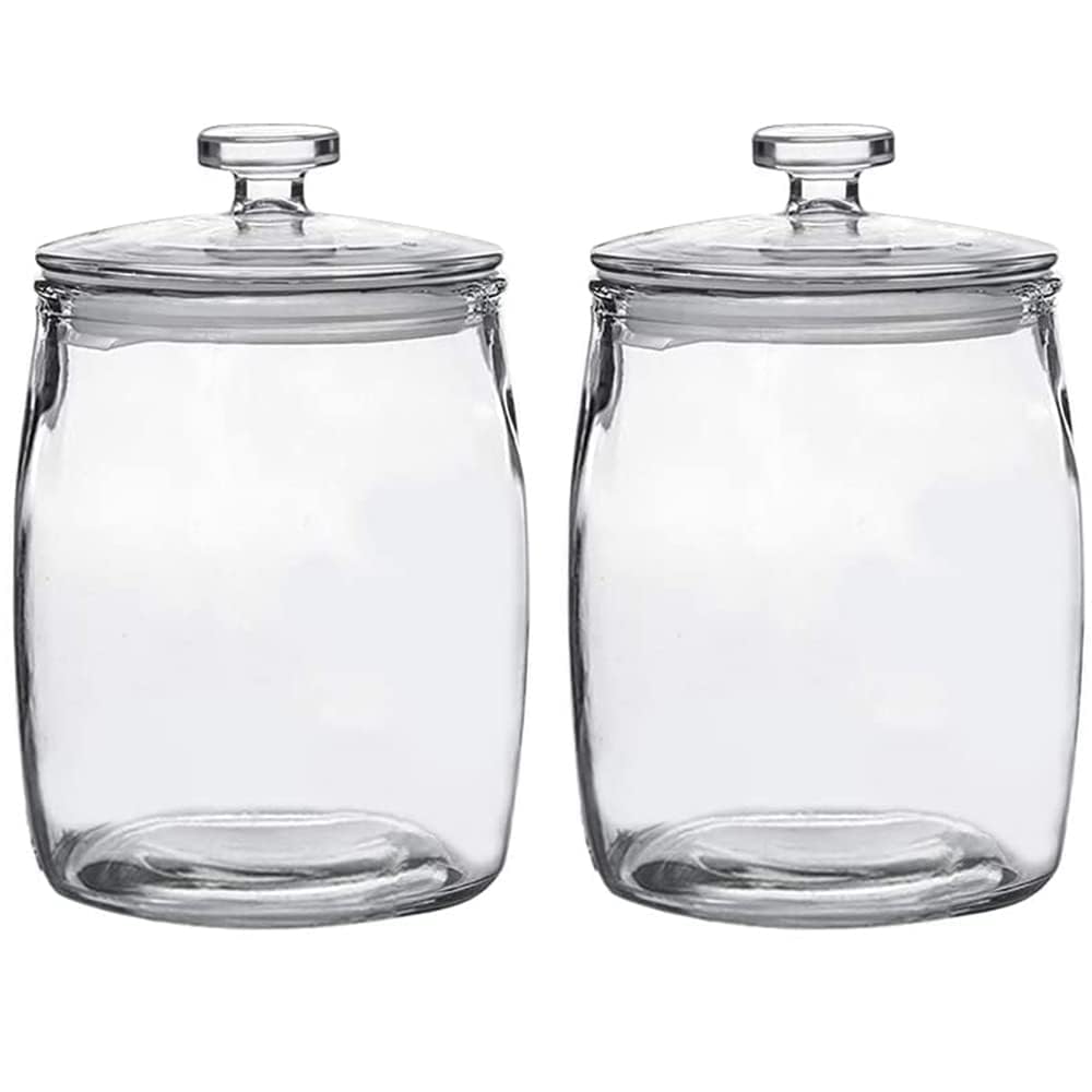 Ritayedet Half Gallon Glass Jars with Lid, Wide Mouth Cookie Jars Set of 2, Apothecary Jar for Candy, Glass Canisters for Kitchen Storage and Laundry Organization